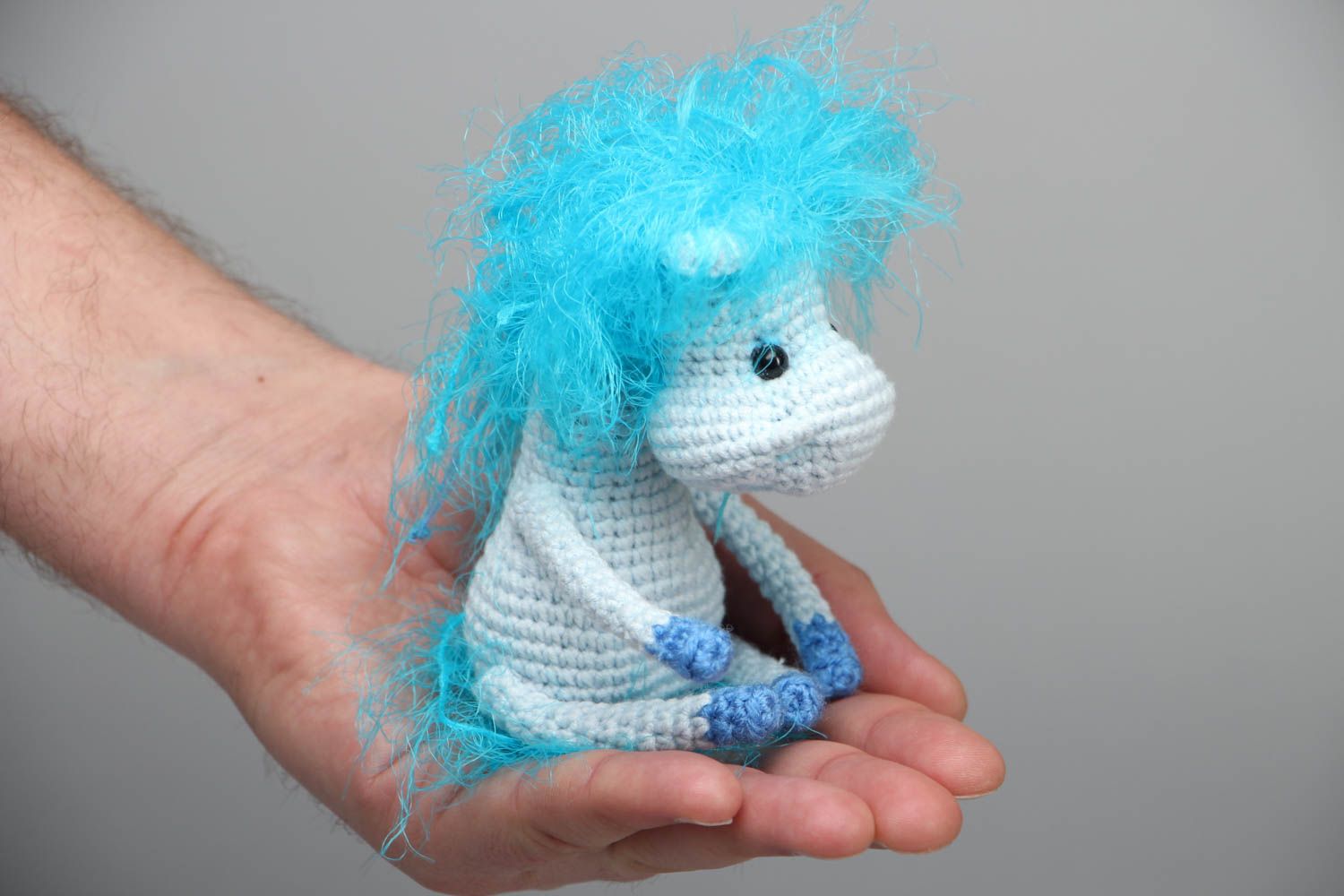 Soft crochet toy Blue Horse photo 4
