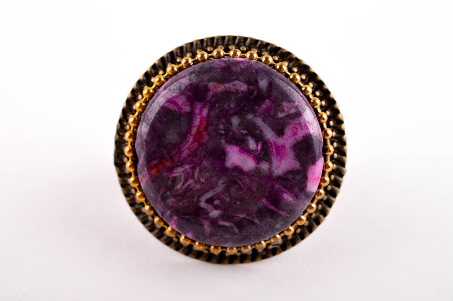 Красивое кольцо ручной работы женское кольцо бижутерия с натуральными камнями фото 3