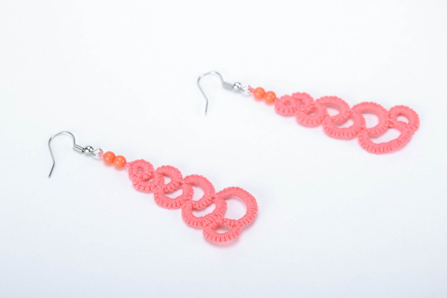 Earrings made from woven lace Snake photo 1