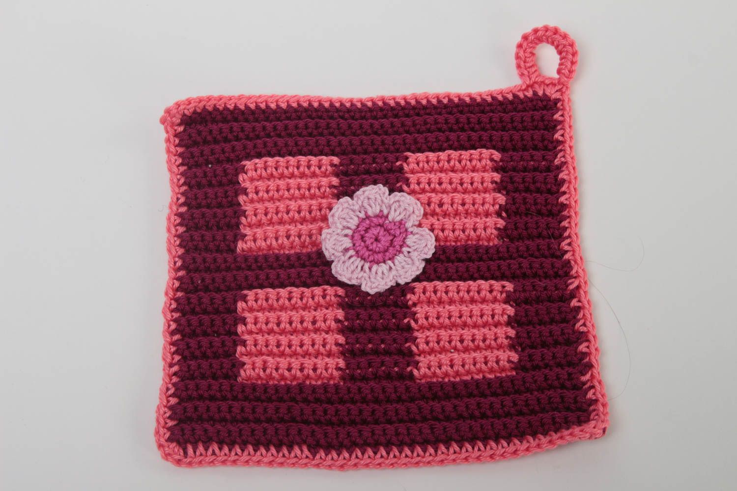 Agarradera al crochet hecha a mano accesorio para cocina textiles para el hogar foto 2