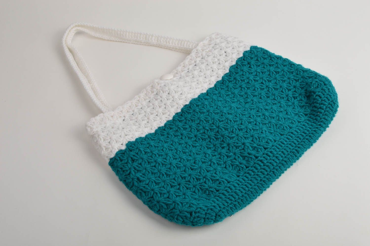 Handmade crocheted cute bag designer stylish bag elegant female bag gift photo 3