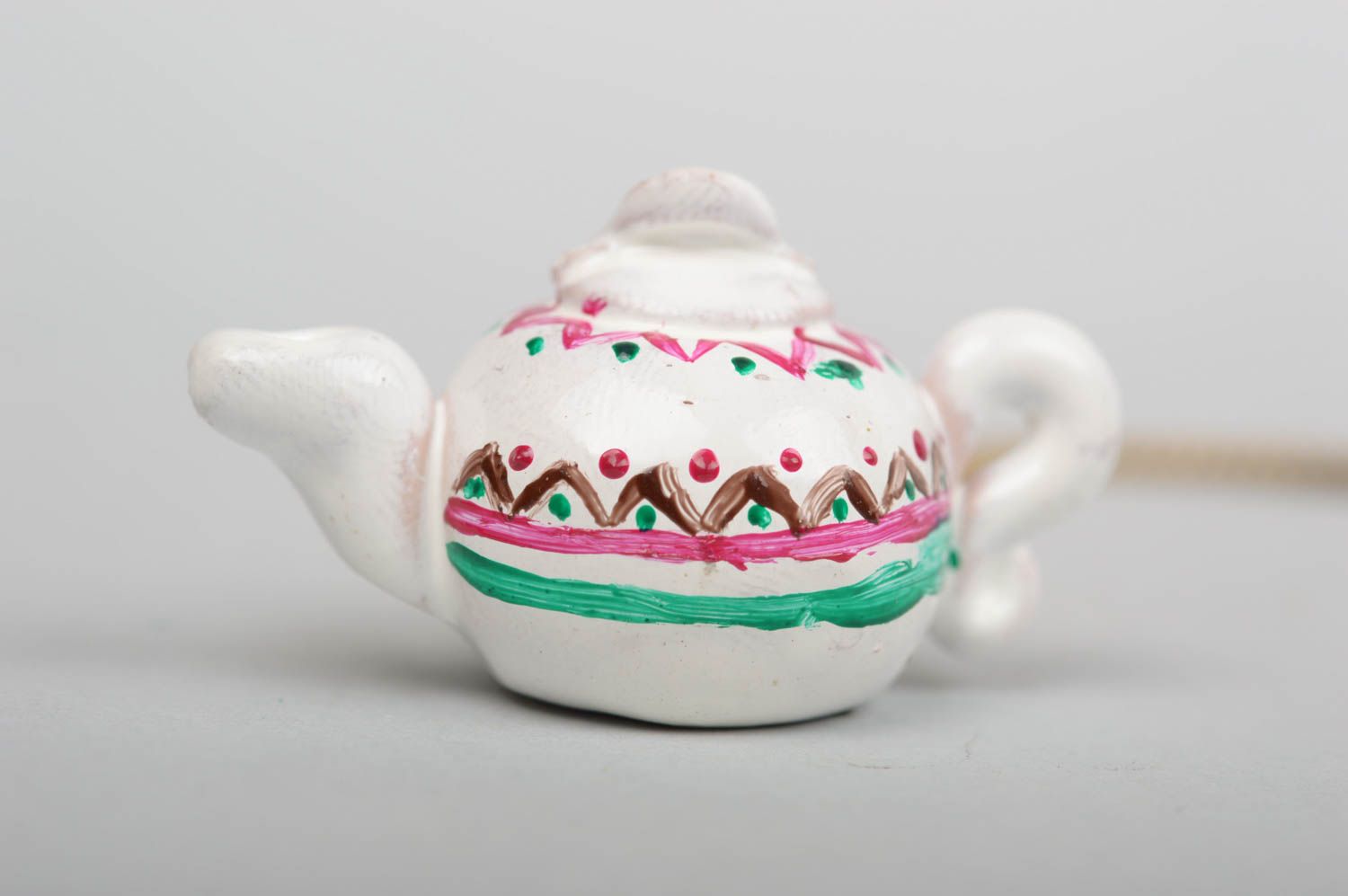 Schmuck Anhänger handmade Anhänger Geschenk für Frauen mit Kette klein Teekanne foto 2