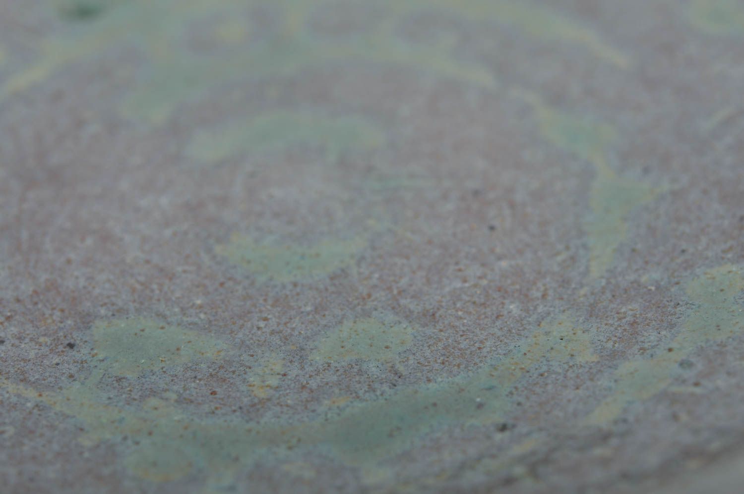 Керамическая тарелка декоративная покрытая глазурью круглая хэнд мэйд зеленая фото 4