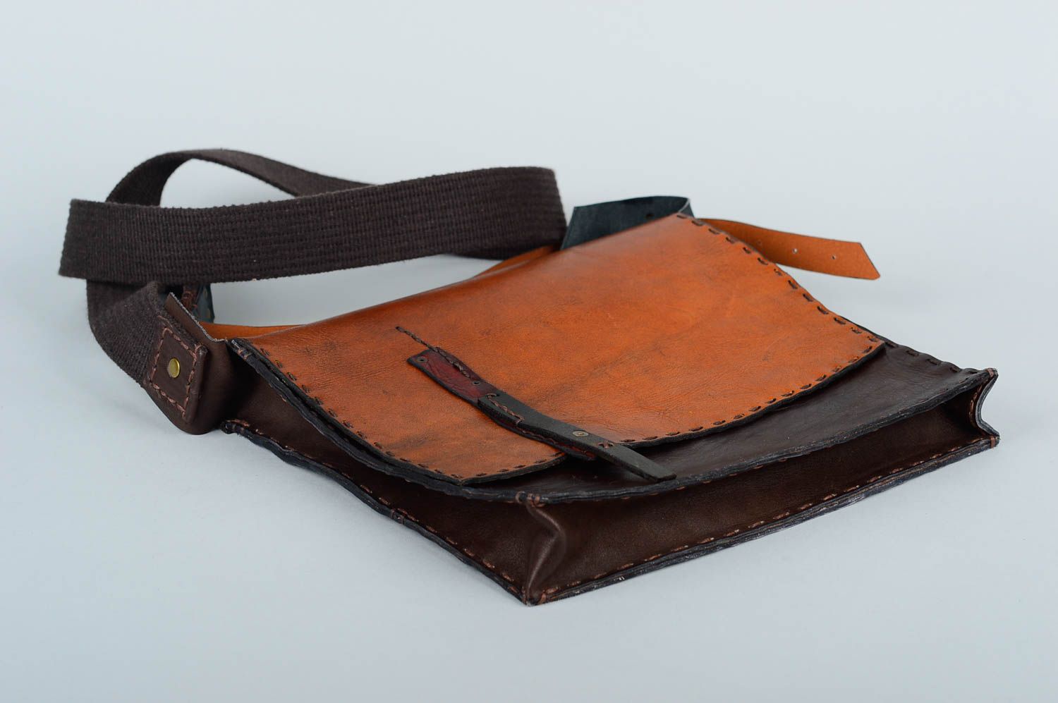 Bolso de cuero de color marrón accesorio para mujer regalo original para mujer foto 5