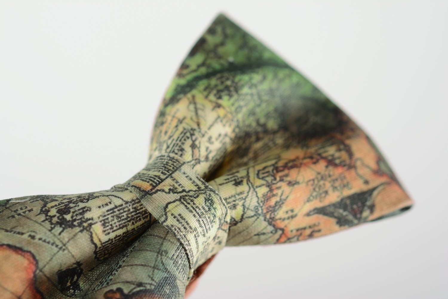 Текстильный галстук-бабочка Карта мира фото 4