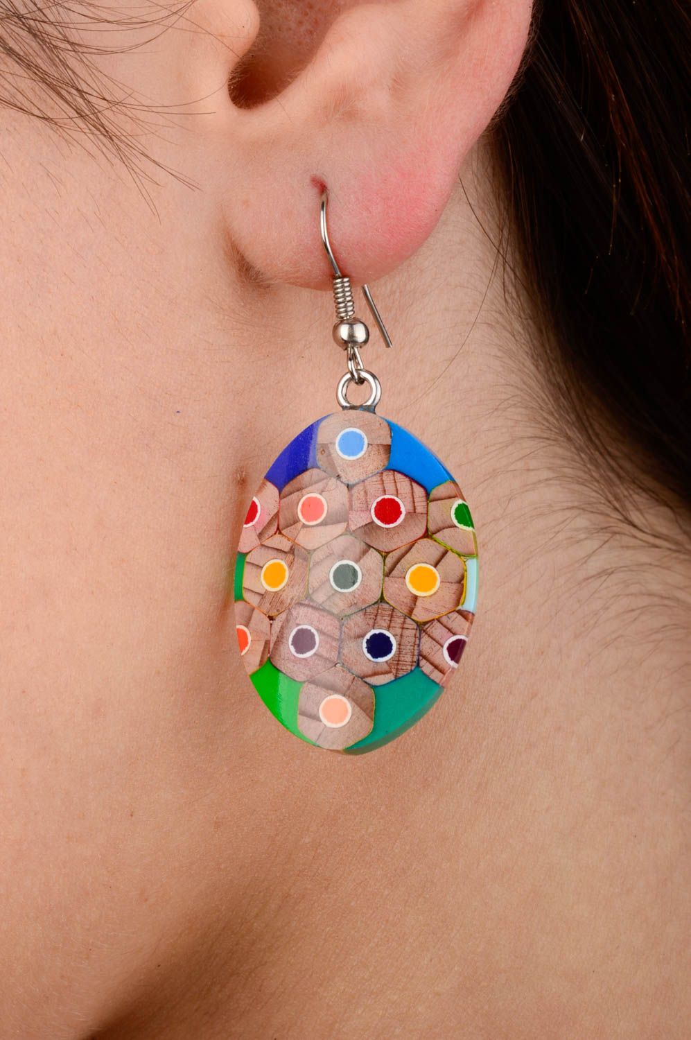 Homemade jewelry designer accessories fashion earrings wood earrings gift ideas photo 2