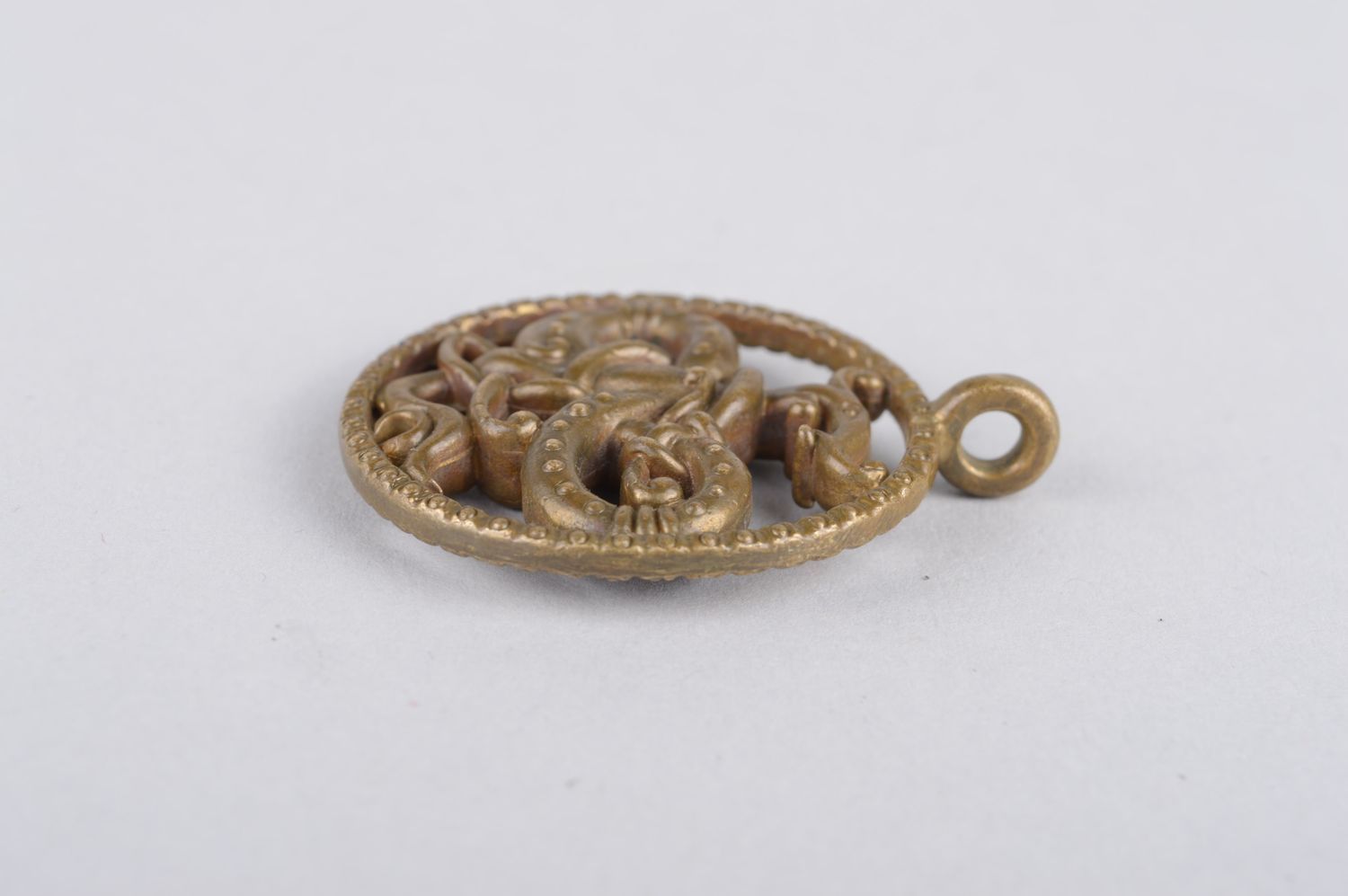 Украшение ручной работы украшение из бронзы кулон на шею оригинальный Змей фото 4