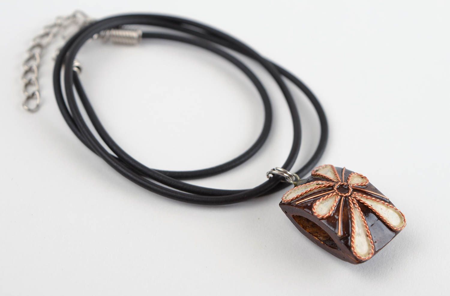 Wood necklace handmade jewelry wooden pendant designer accessories wood jewelry photo 2