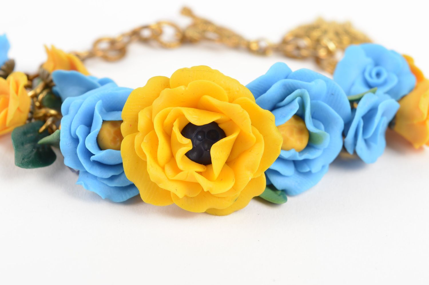 Frauen Armband hochwertiger Modeschmuck handmade Polymer Clay Schmuck mit Blumen foto 4