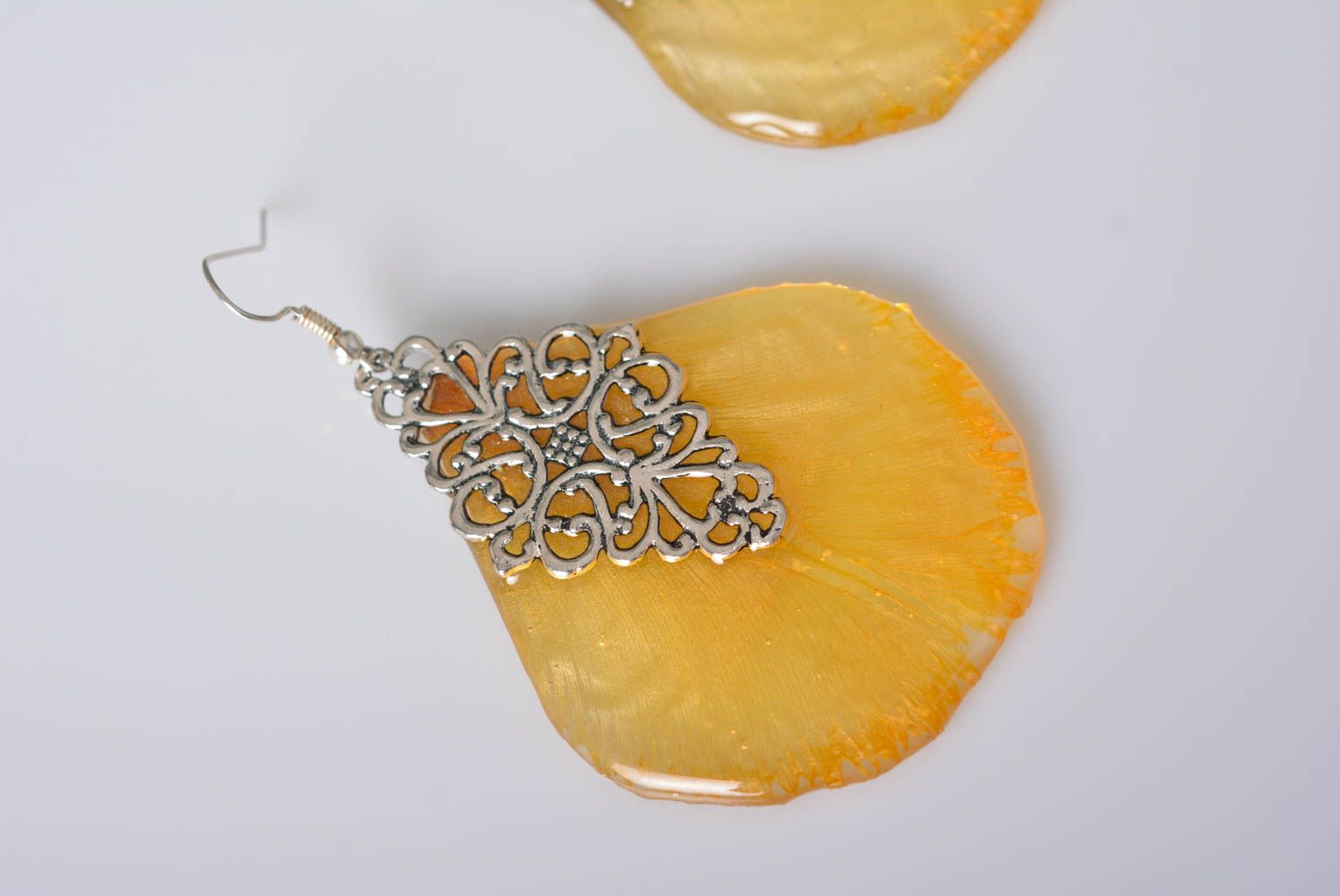 Handmade accessories metal earrings epoxy items tulip earrings gifts for girls  photo 3