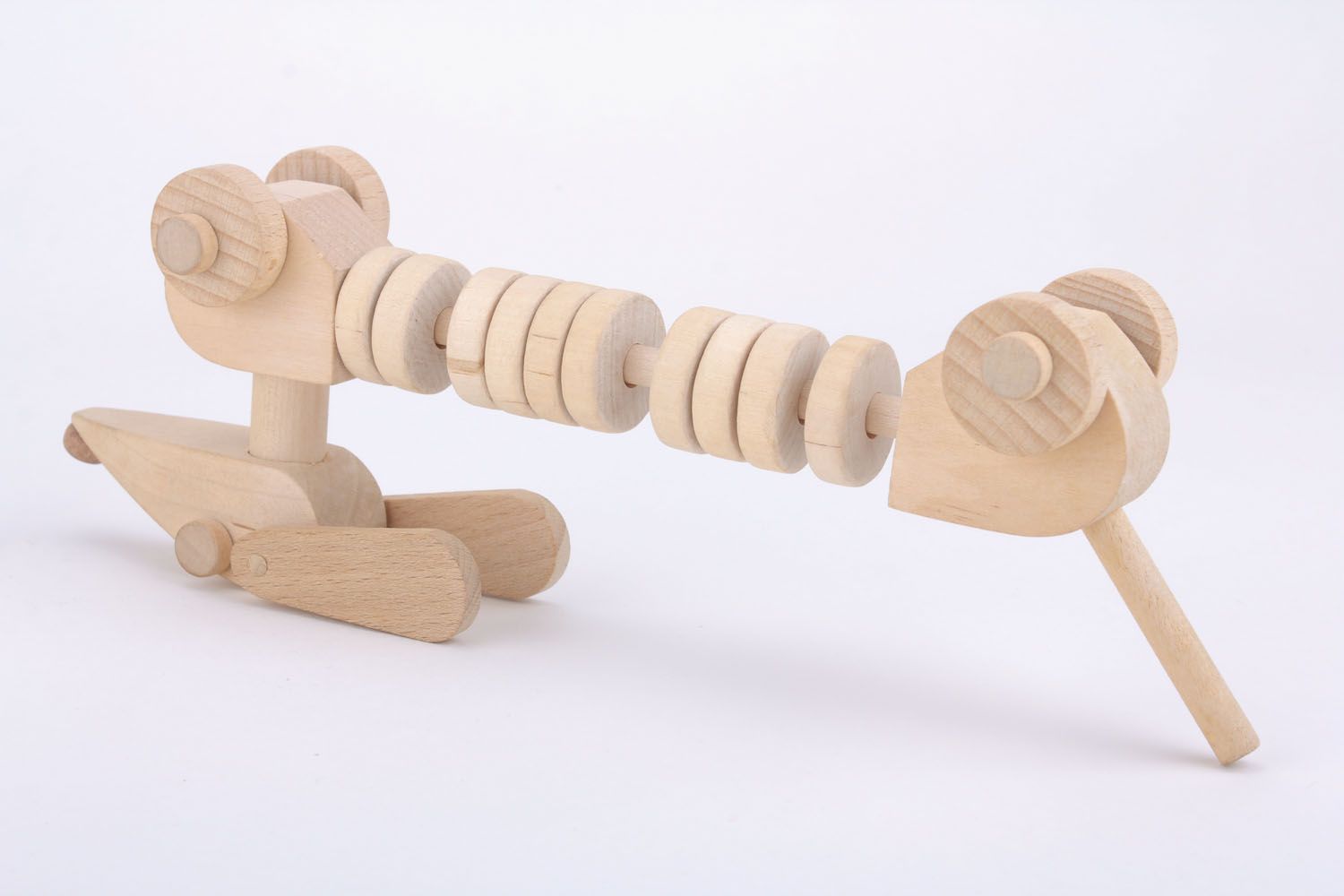 Cane giocattolo fatto a mano giocattolo di legno semilavorato da dipingere foto 2