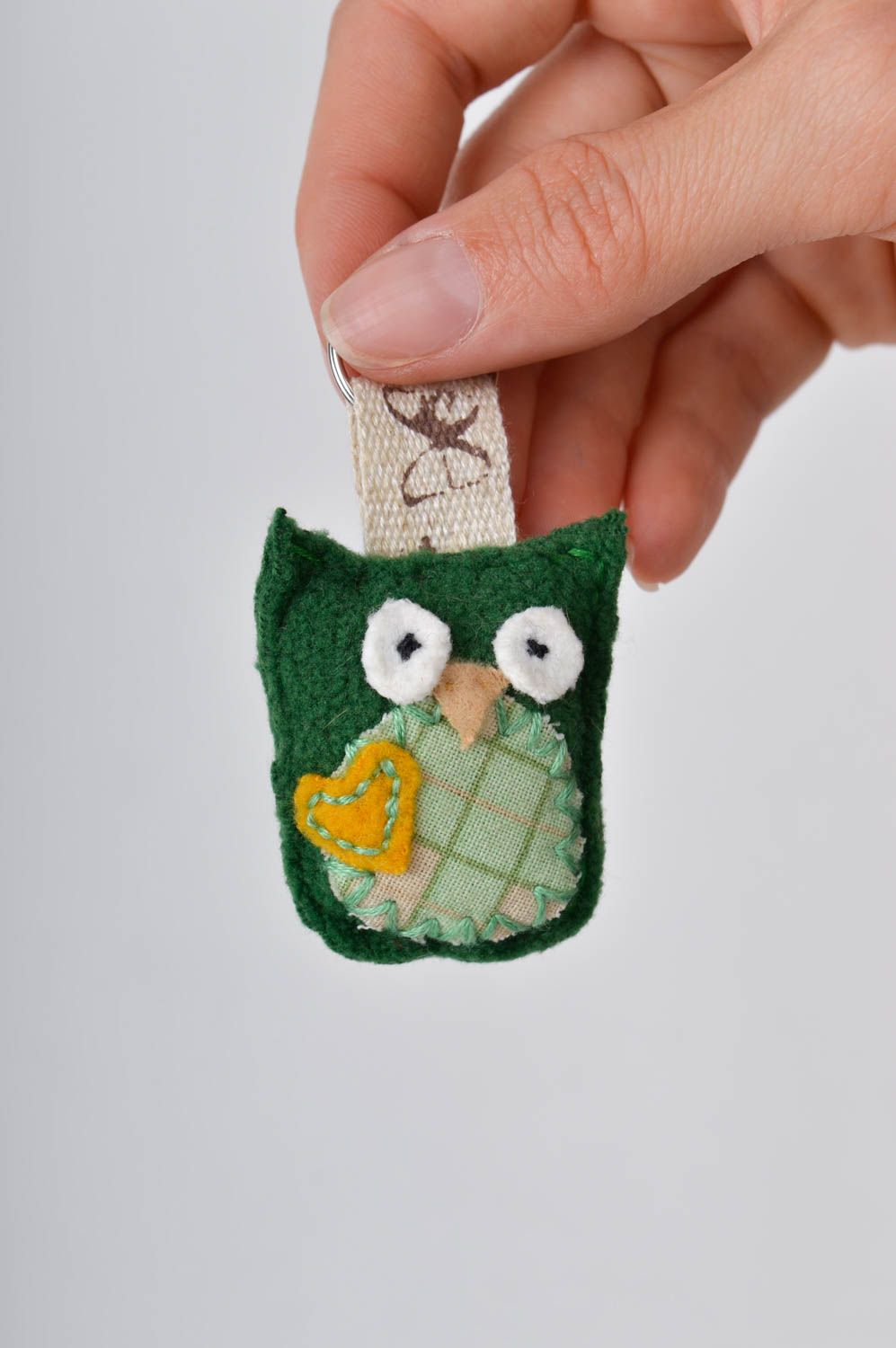 Handmade keychain owl keychain toy keychain textile toys key accessories  photo 2
