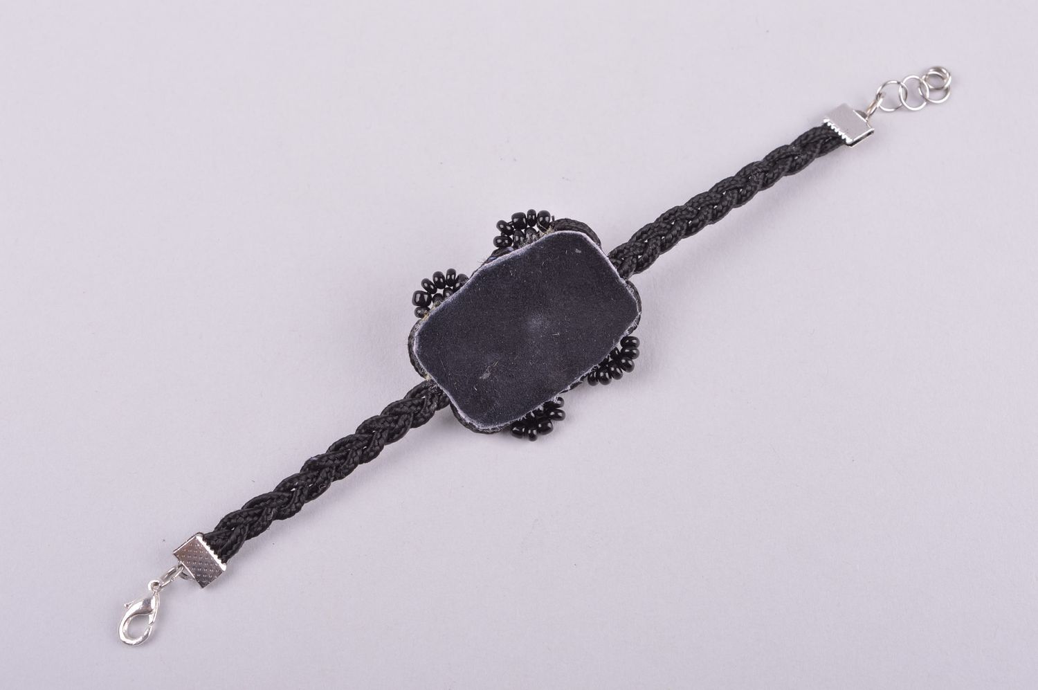 Pulsera soutache negra hecha a mano accesorio de moda regalo para mujer foto 4