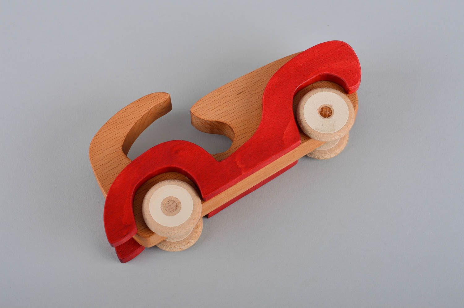 Handmade Spielzeug Holz Geschenk für Kinder Spielzeug aus Holz schönes Auto foto 5