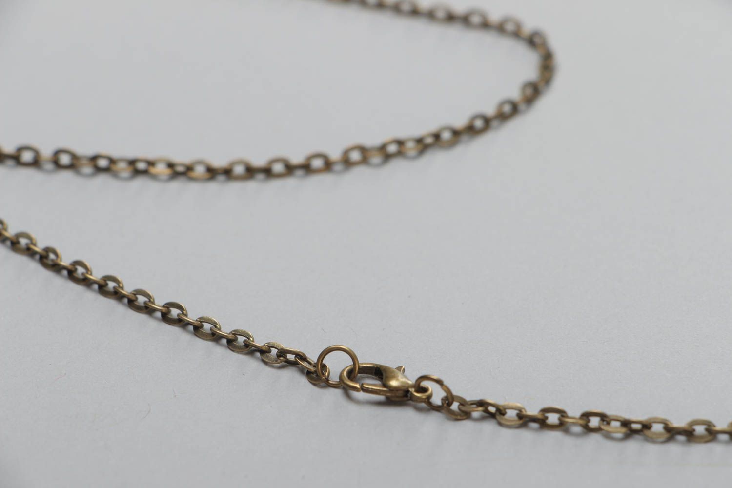 Handmade vintage glass glaze neck pendant with long chain 610 mm photo 4