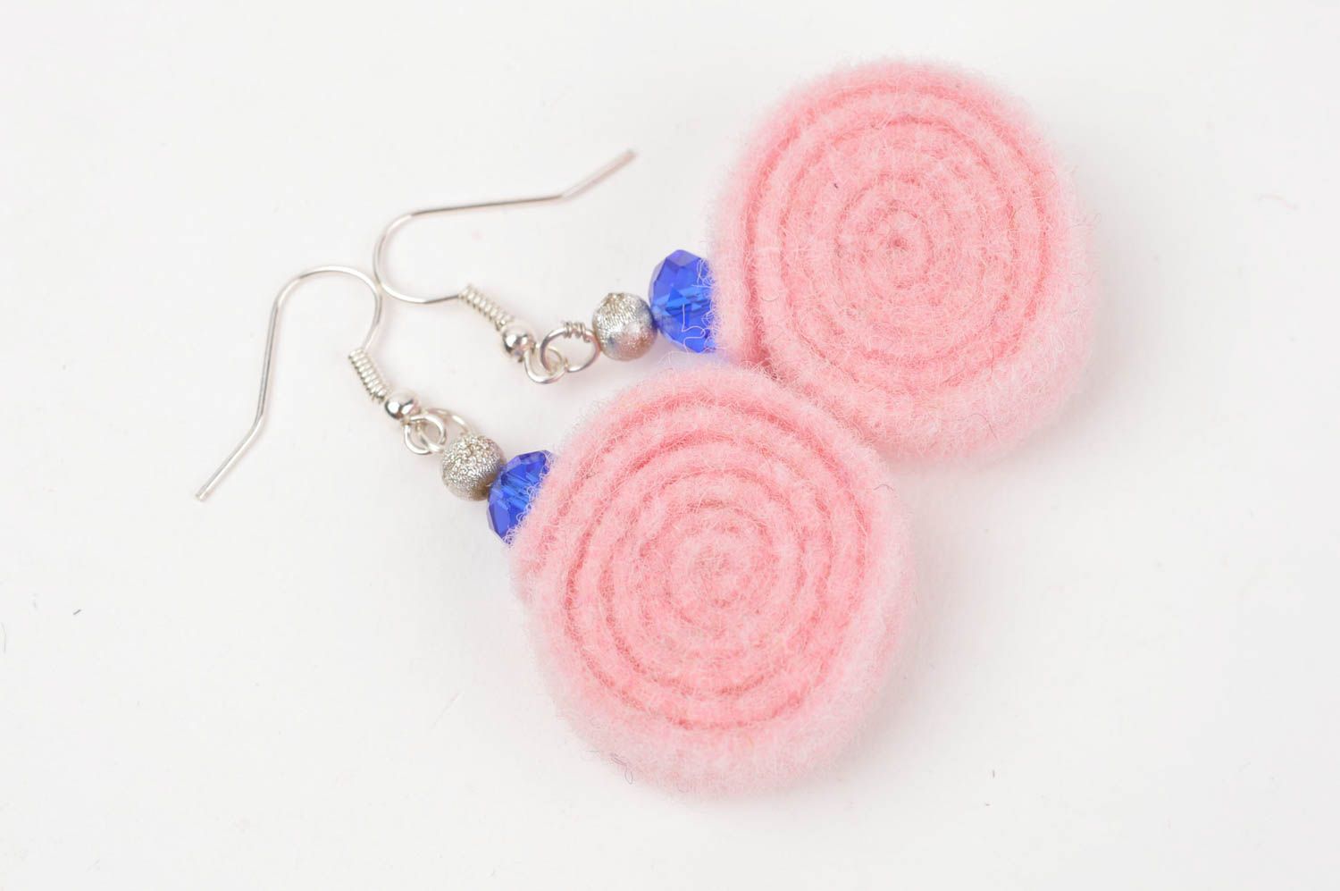 Handmade wool earrings felted accessories woolen felting jewelry gift for girls photo 2