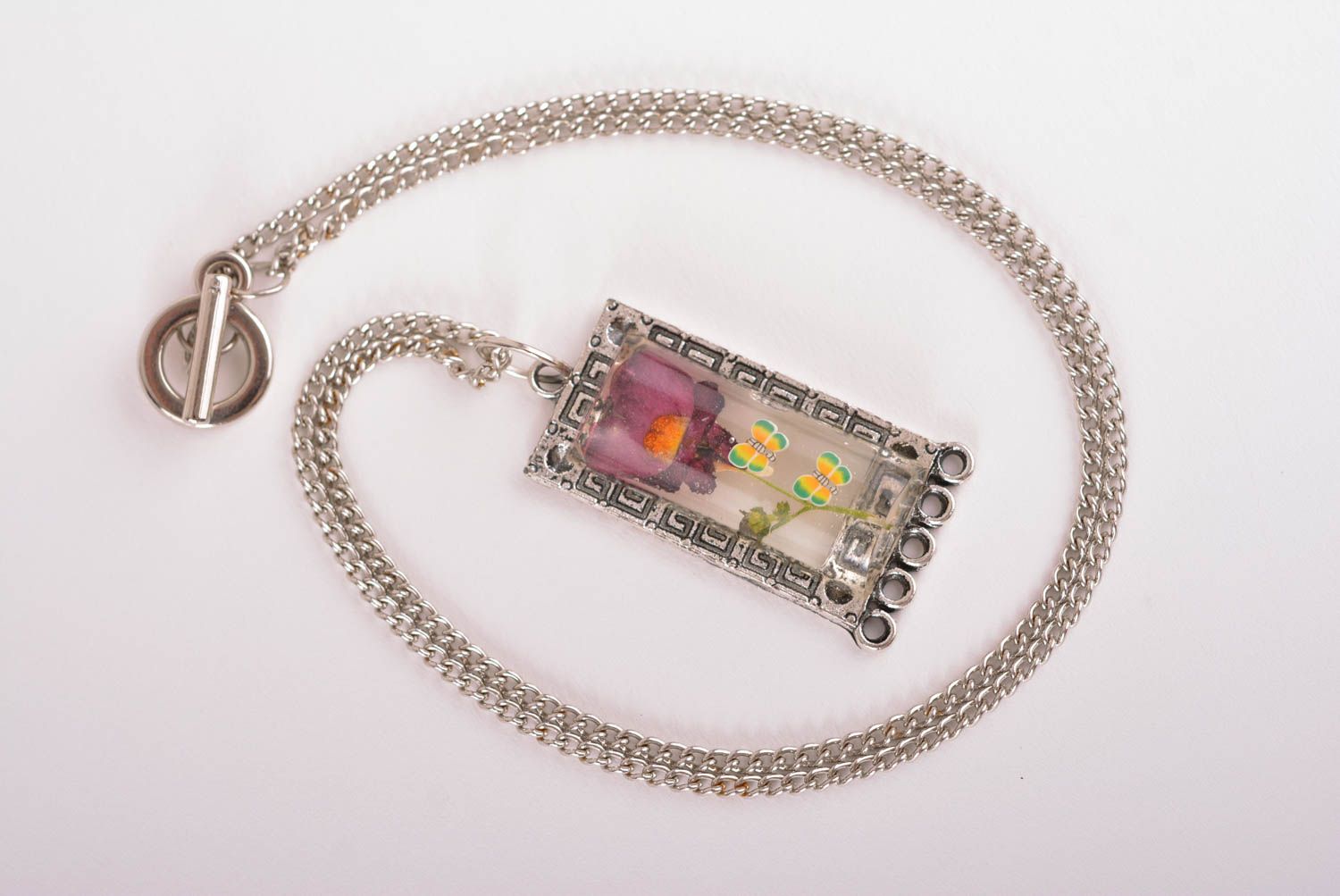 Halsketten Anhänger handmade Geschenk für Mädchen Epoxidharz Schmuck stilvoll foto 2