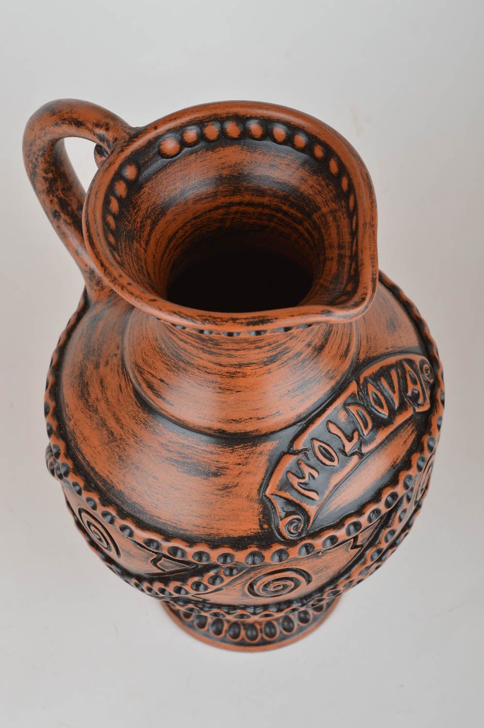 60 oz ceramic water amphora jug with handle and Greek décor 3,25 lb photo 2