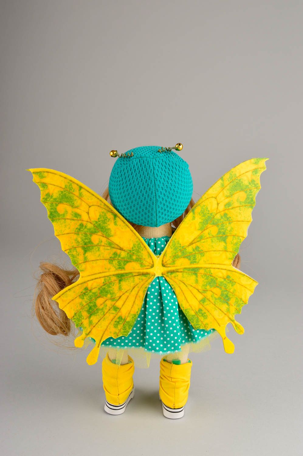 Designer doll bright handmade doll with wings textile toy decorative use only photo 2