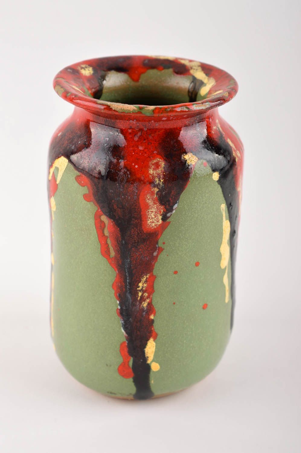 5 inches ceramic olive color vase for décor 0,64 lb photo 2