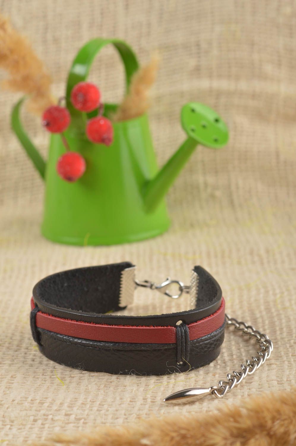 Unusual handmade leather bracelet designer bracelet fashion accessories photo 1