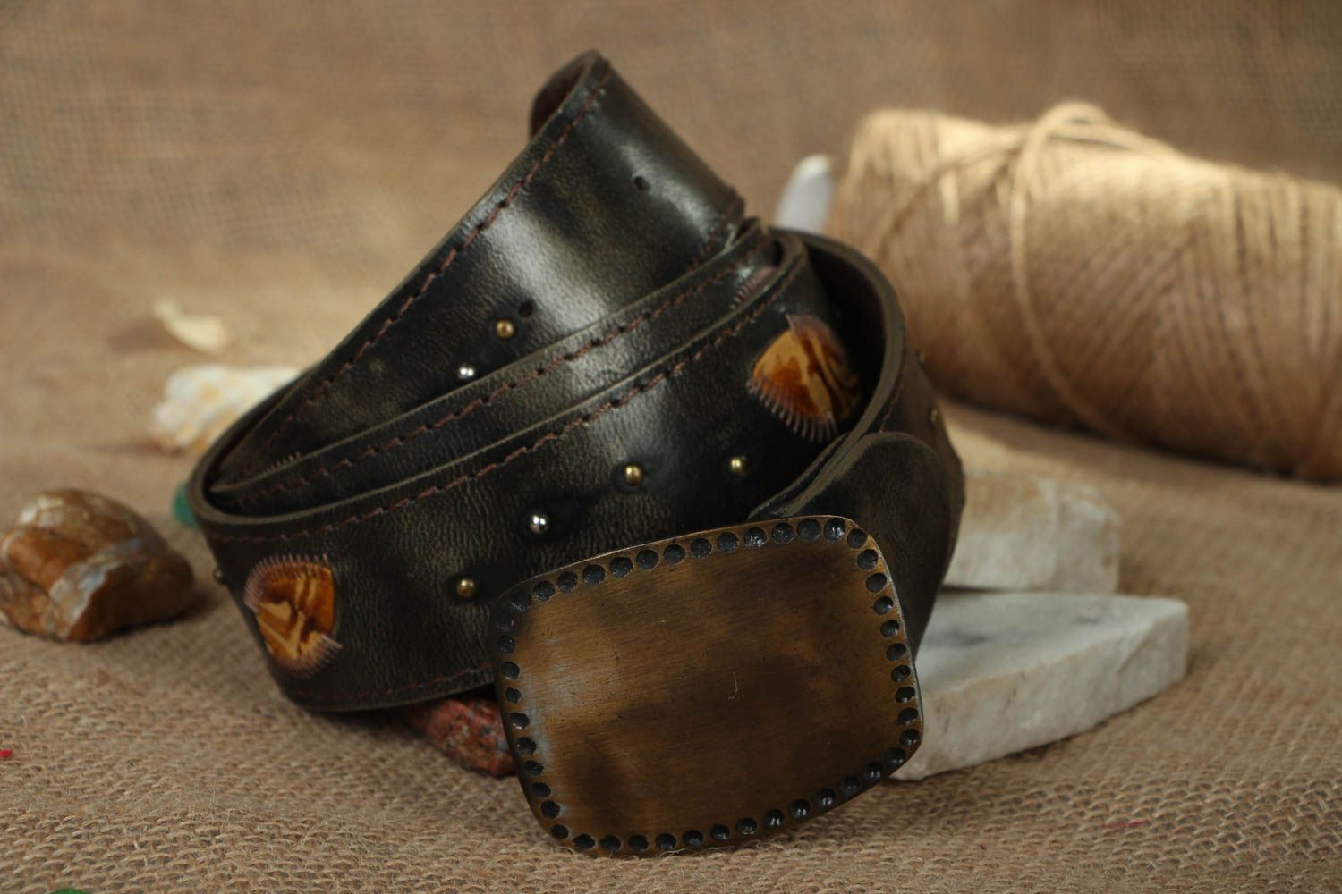 Genuine leather belt for men photo 1