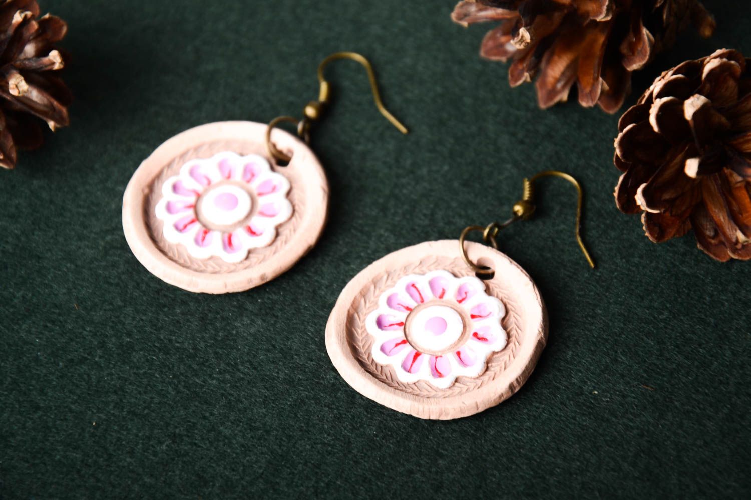 Handmade designer earrings stylish cute jewelry beautiful ceramic earrings photo 1