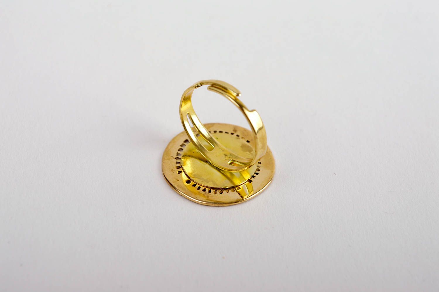 Unusual designer ring female ring present handmade brass ring metal ring photo 4