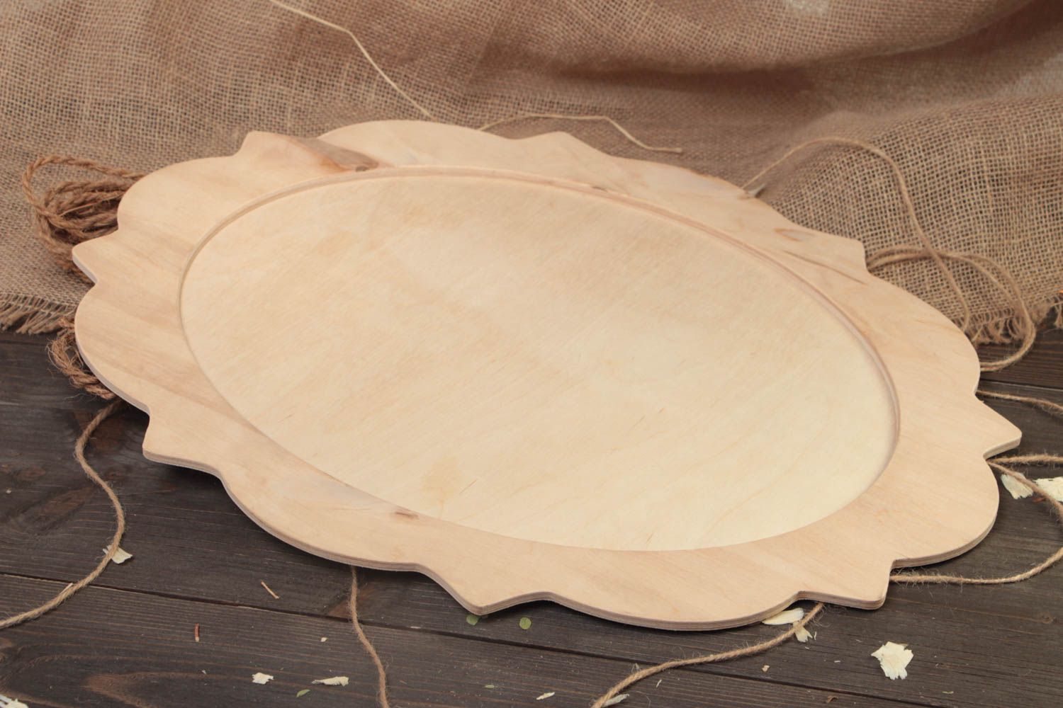 Handmade Holz Platte Rohling groß für Spiegel oder Tablett zum Bemalen originell foto 1