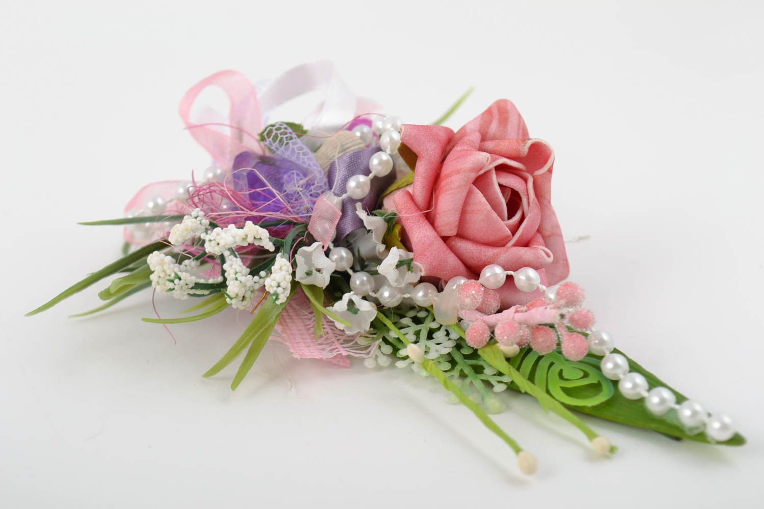 Boutonnière fleur fait main Accessoire mariage Cadeau homme décorative belle photo 3