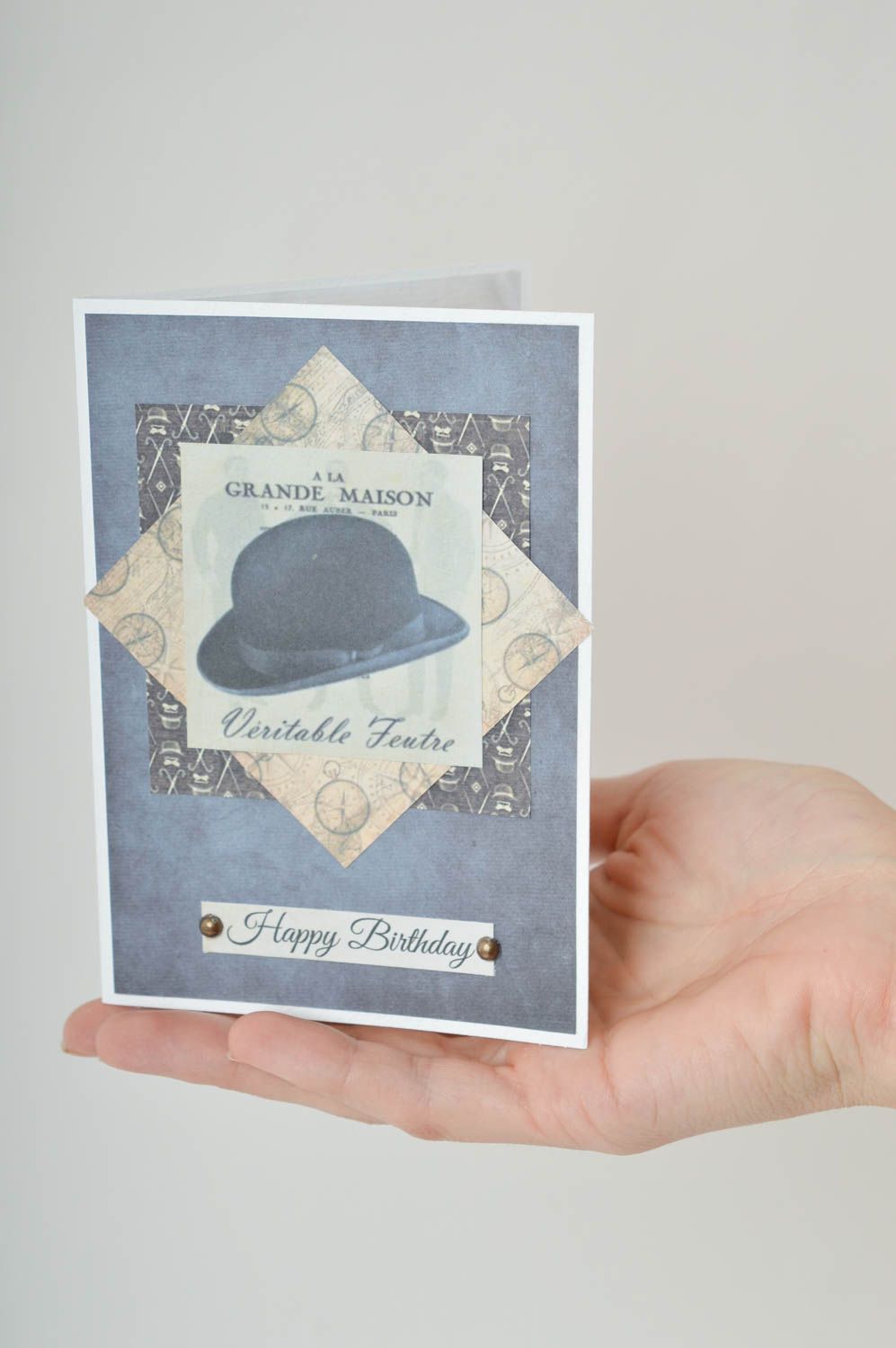 Tarjeta de saludos artesanal postal de felicitación regalo original para amigo foto 5