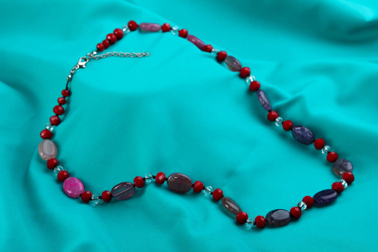 Frauen Halskette handmade Perlen Schmuck Geschenk für Frauen aus Achat Perlen foto 1