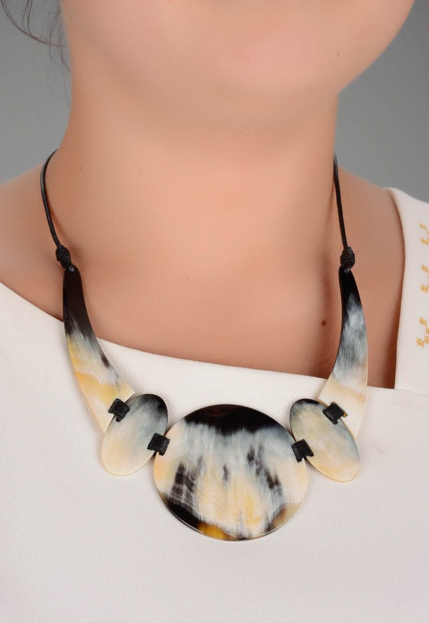 Necklace made of cow horn photo 4