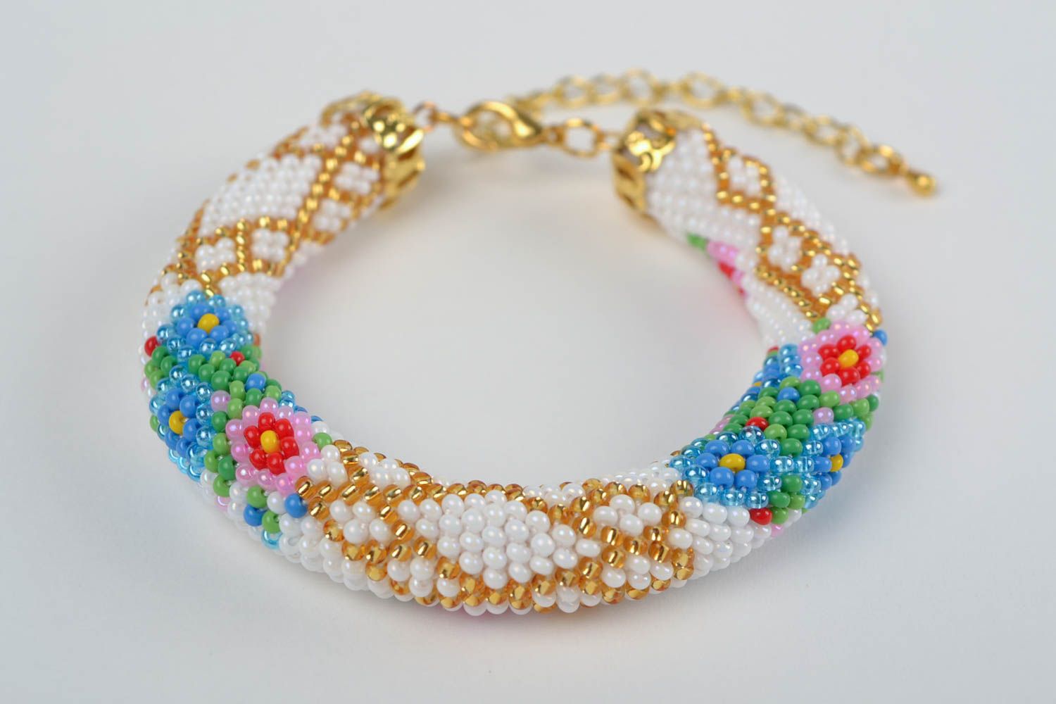 Bracelet fait main tendre spirale au crochet à motif floral accessoire femme photo 4