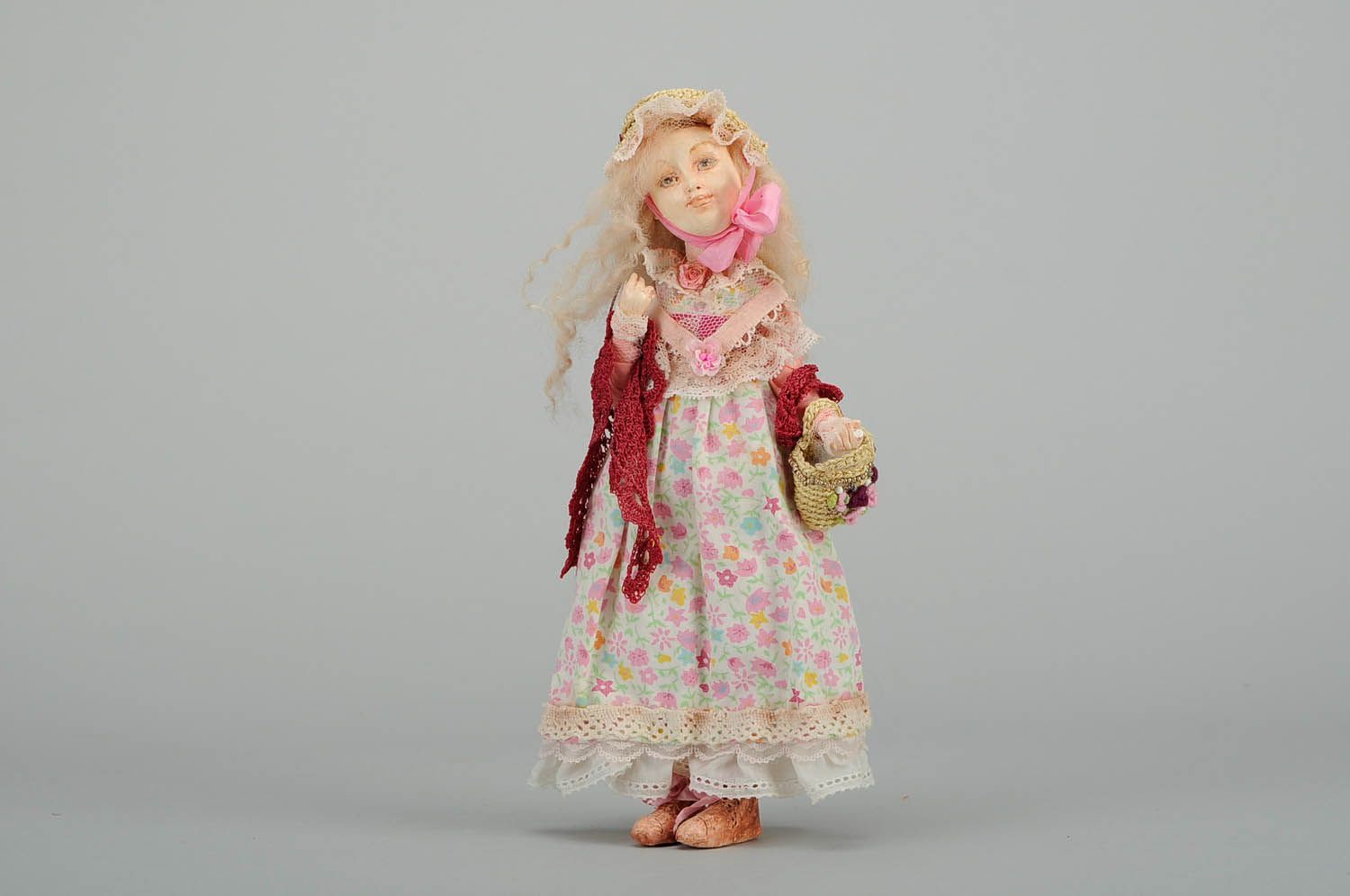 Авторская кукла из винтажных тканей Луша фото 1