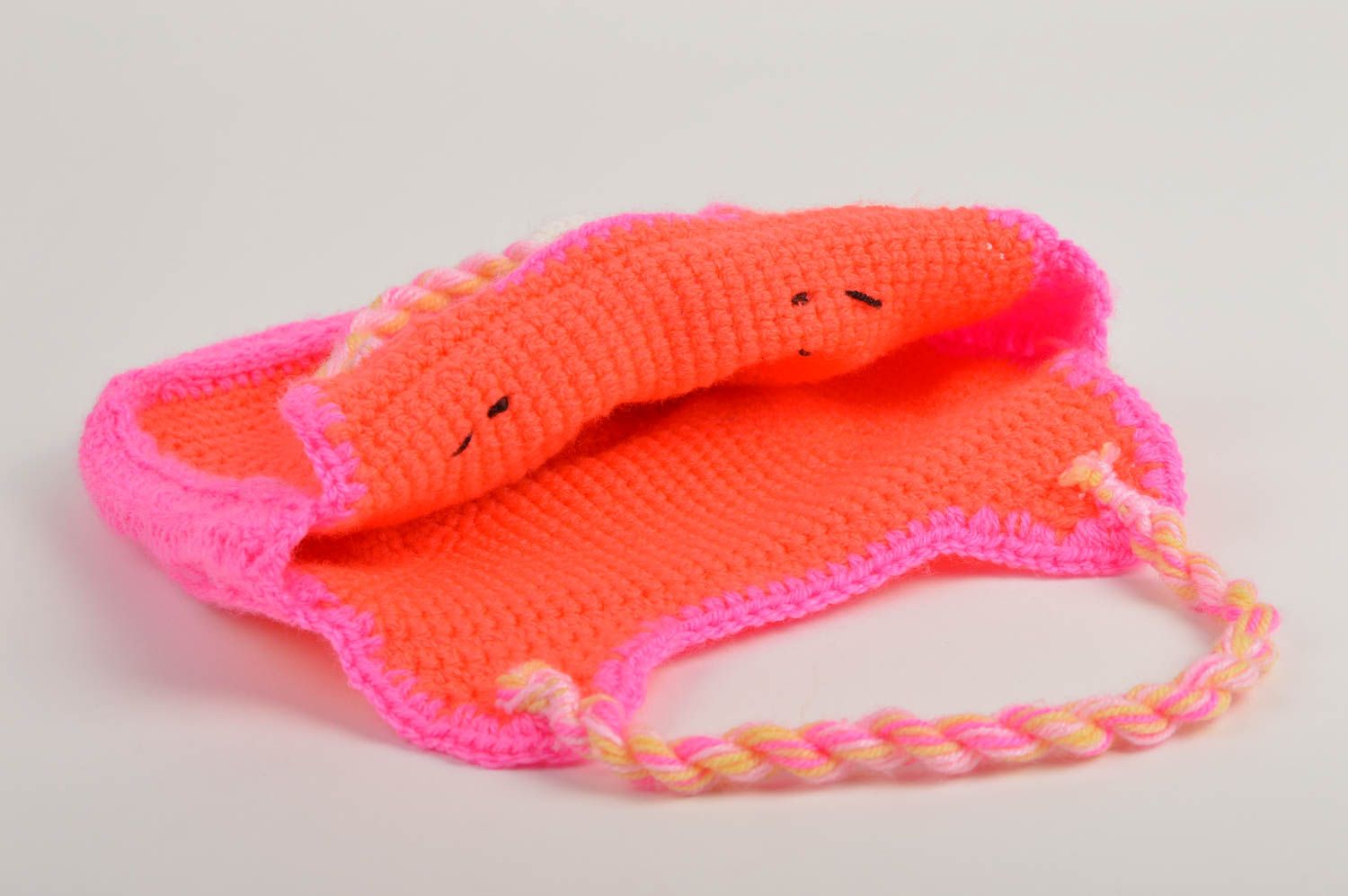 Sac à main pour enfant Sac fait main tricoté au crochet Cadeau pour fille photo 4