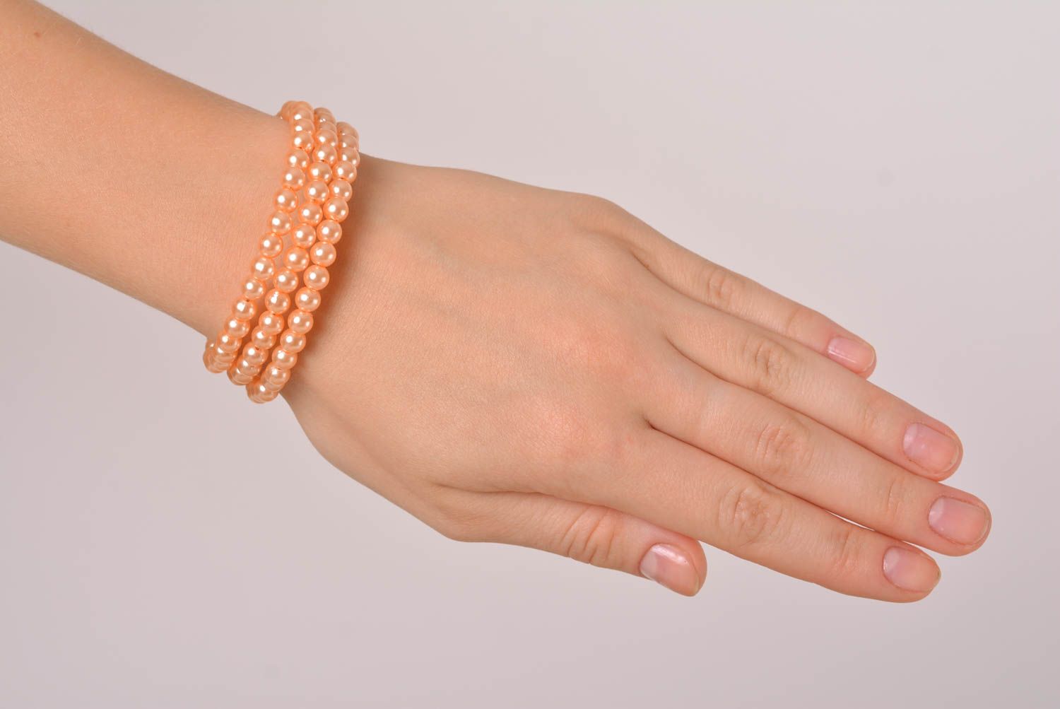 Bracelet perles fait main Bracelet multirang corail design Accessoire femme photo 2