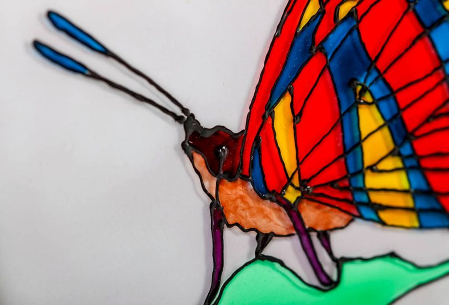 Pintura em vidro manchado borboleta  foto 2