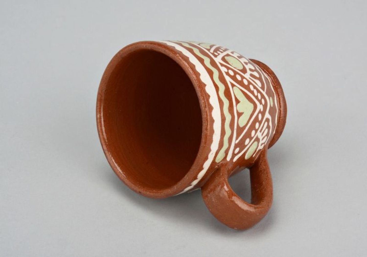 3 oz espresso coffee cup with eco rustic pattern in white color photo 3