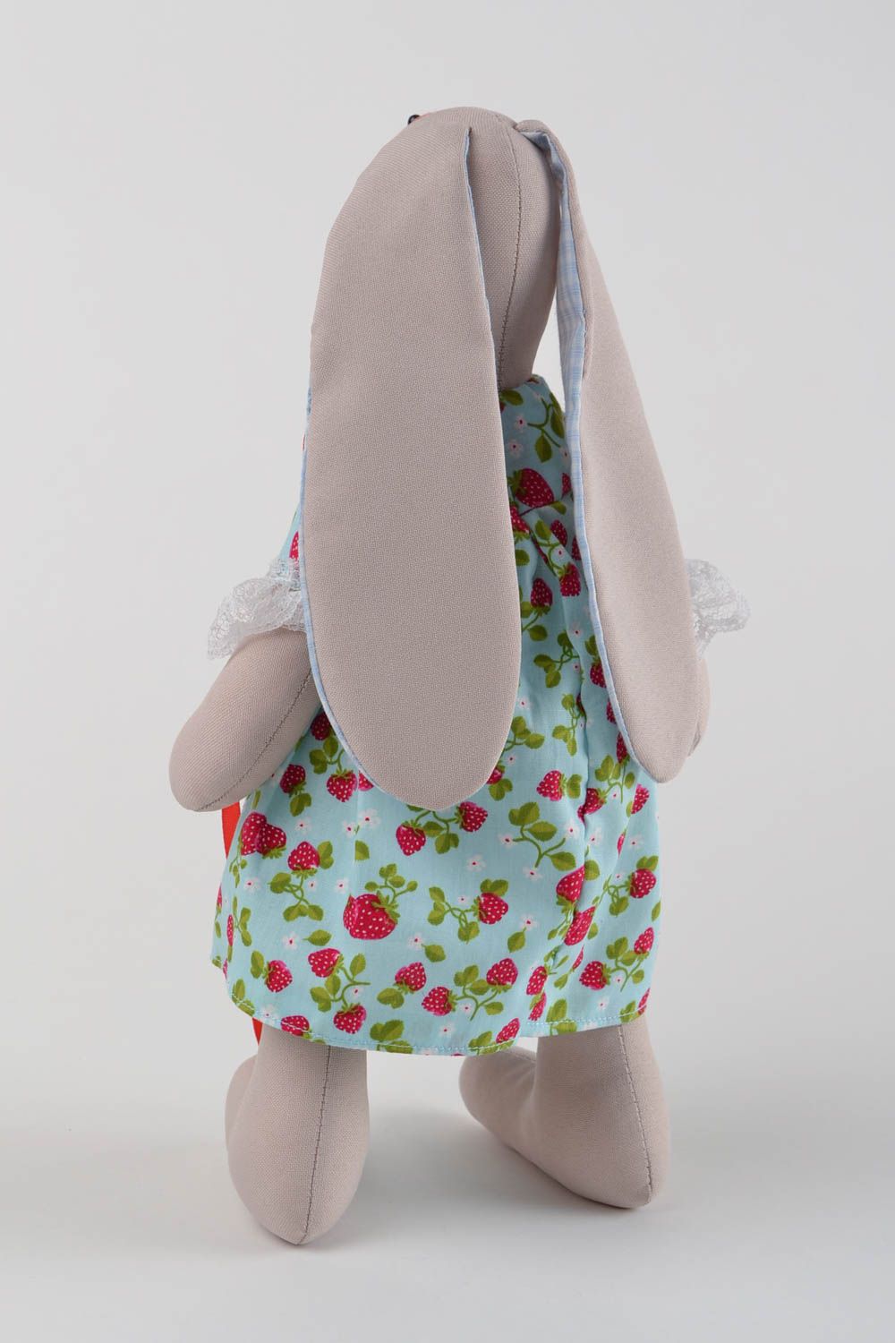 Мягкий зайчик в платьице хенд мейд интерьерная игрушка для декора подарок фото 5