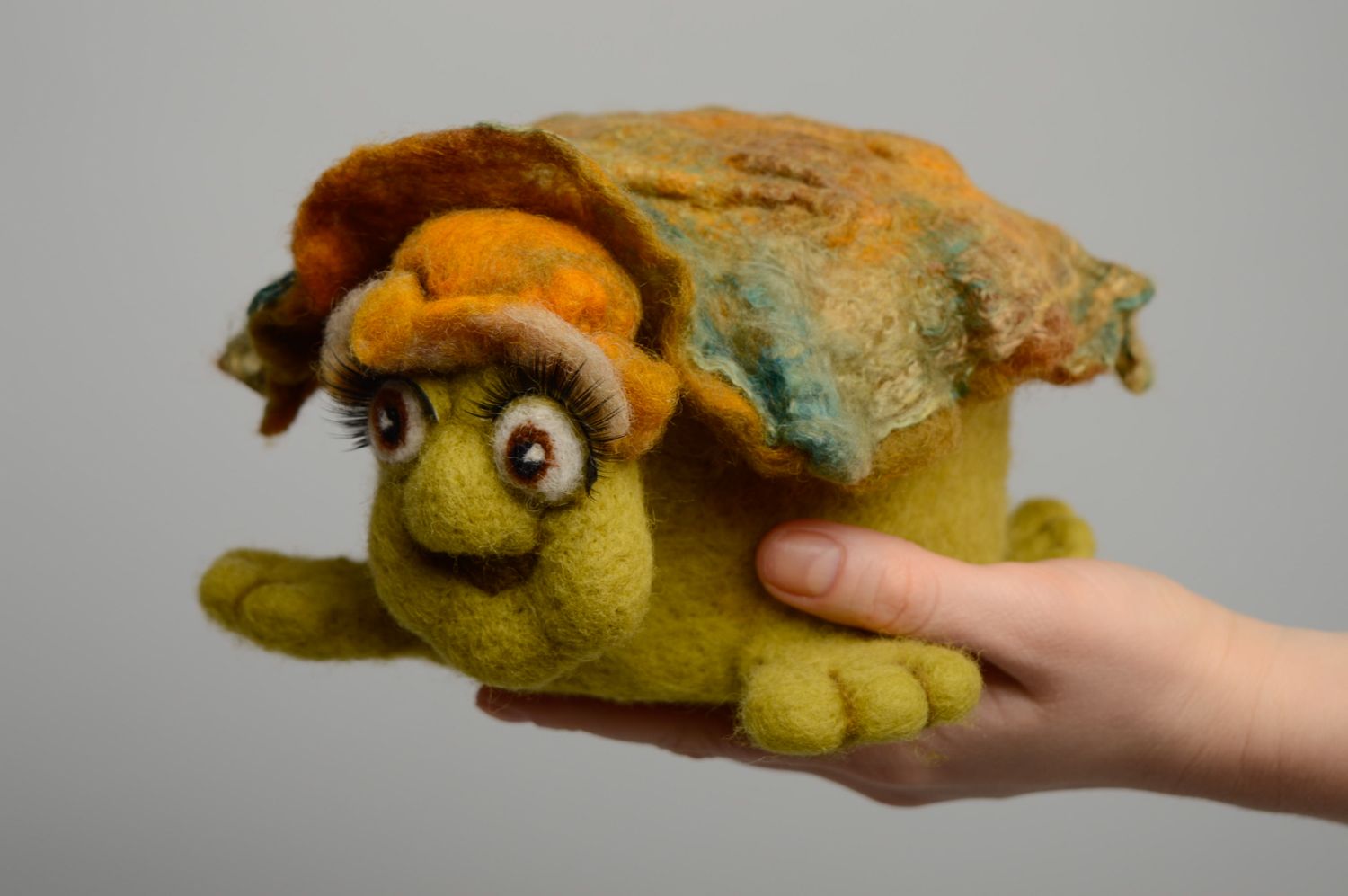 Felted wool toy jewelry box Turtle photo 5