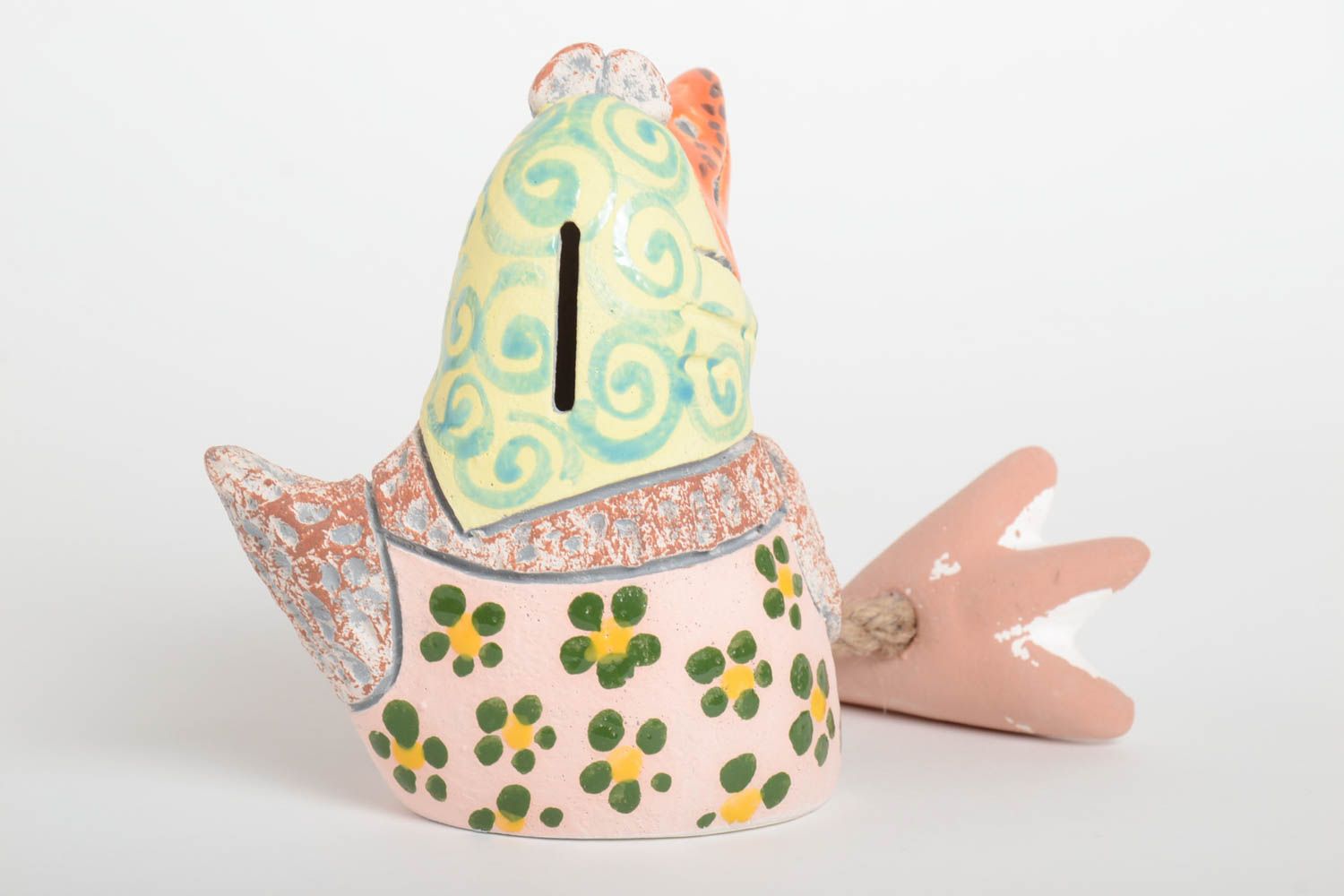 Deko Element Keramik Spardose handmade Wohnzimmer Deko Geschenk für Kind Vogel foto 5
