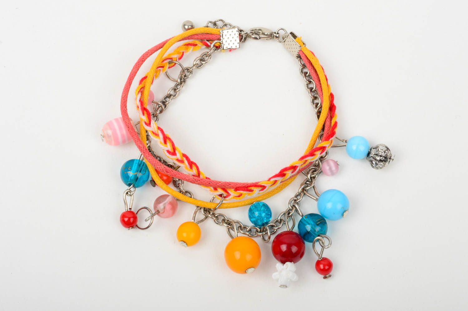 Bracelet multirang Bijou fait main perles fantaisie multicolore Accessoire fille photo 3