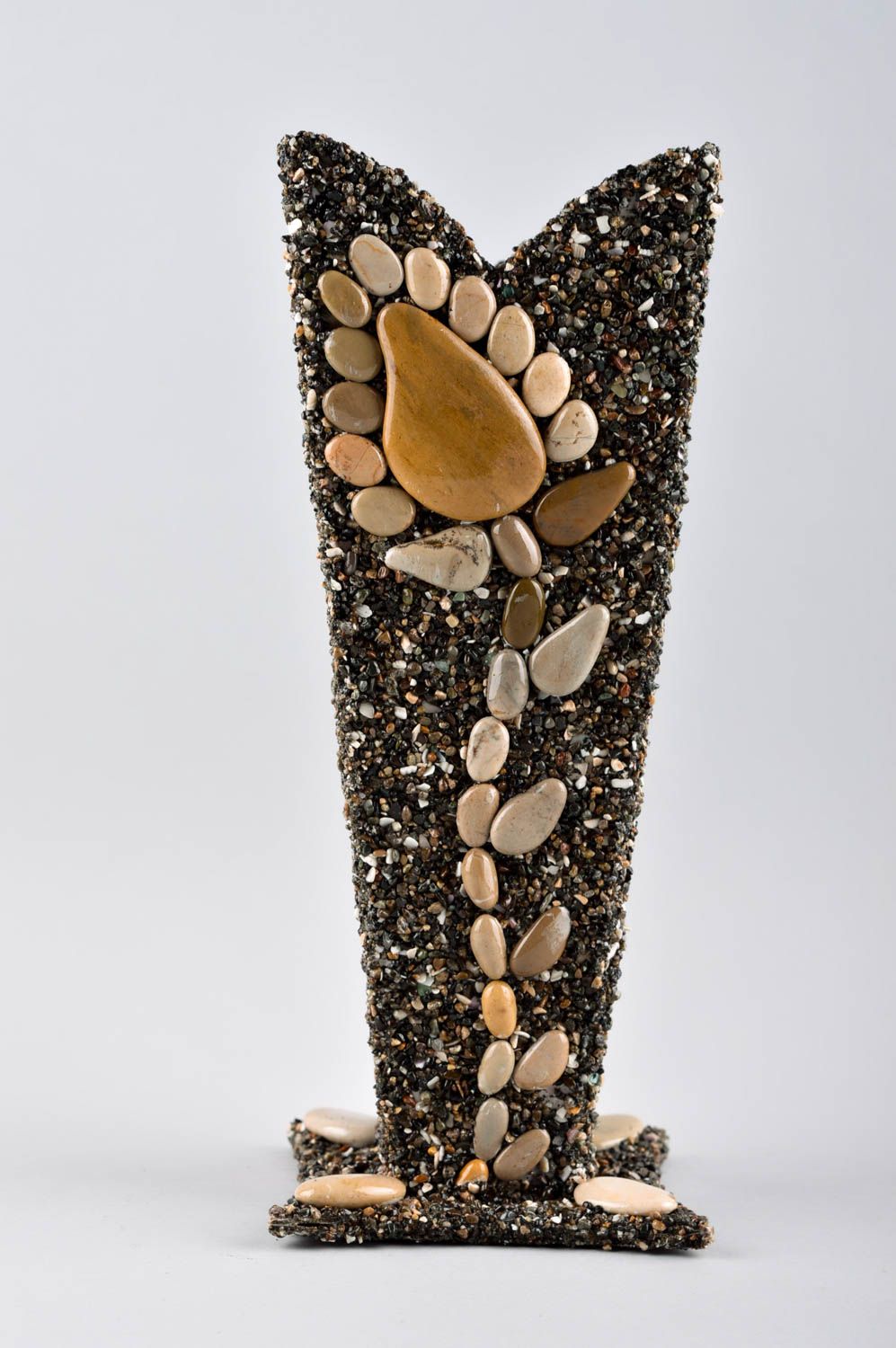Vase design fait main Déco maison forme originale carton galets Cadeau femme photo 1