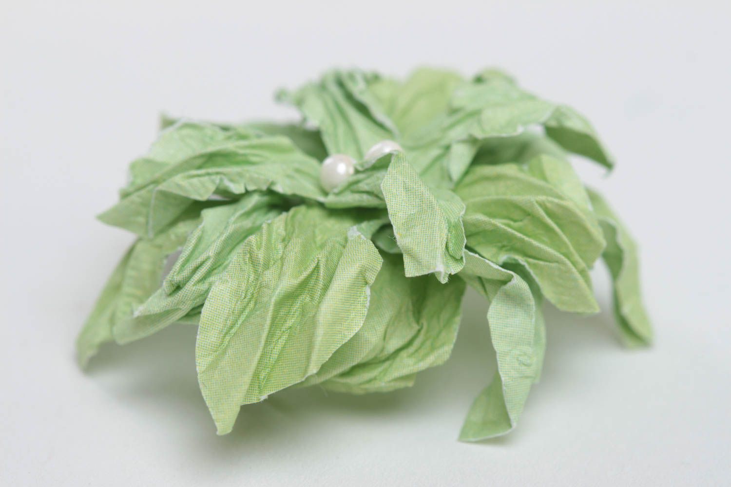 Handmade dekorative Blume aus Papier in Grün für Scrapbooking Gewerke schön foto 3