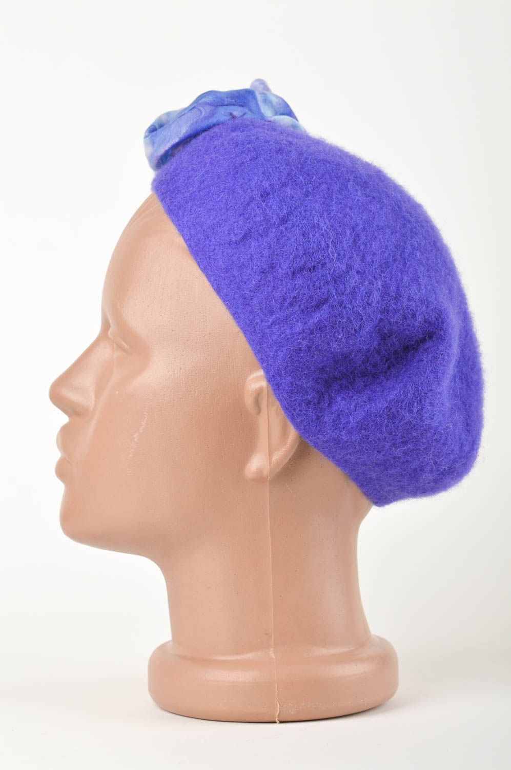 Basco fatto a mano cappello da donna berretto in lana accessorio originale  foto 3