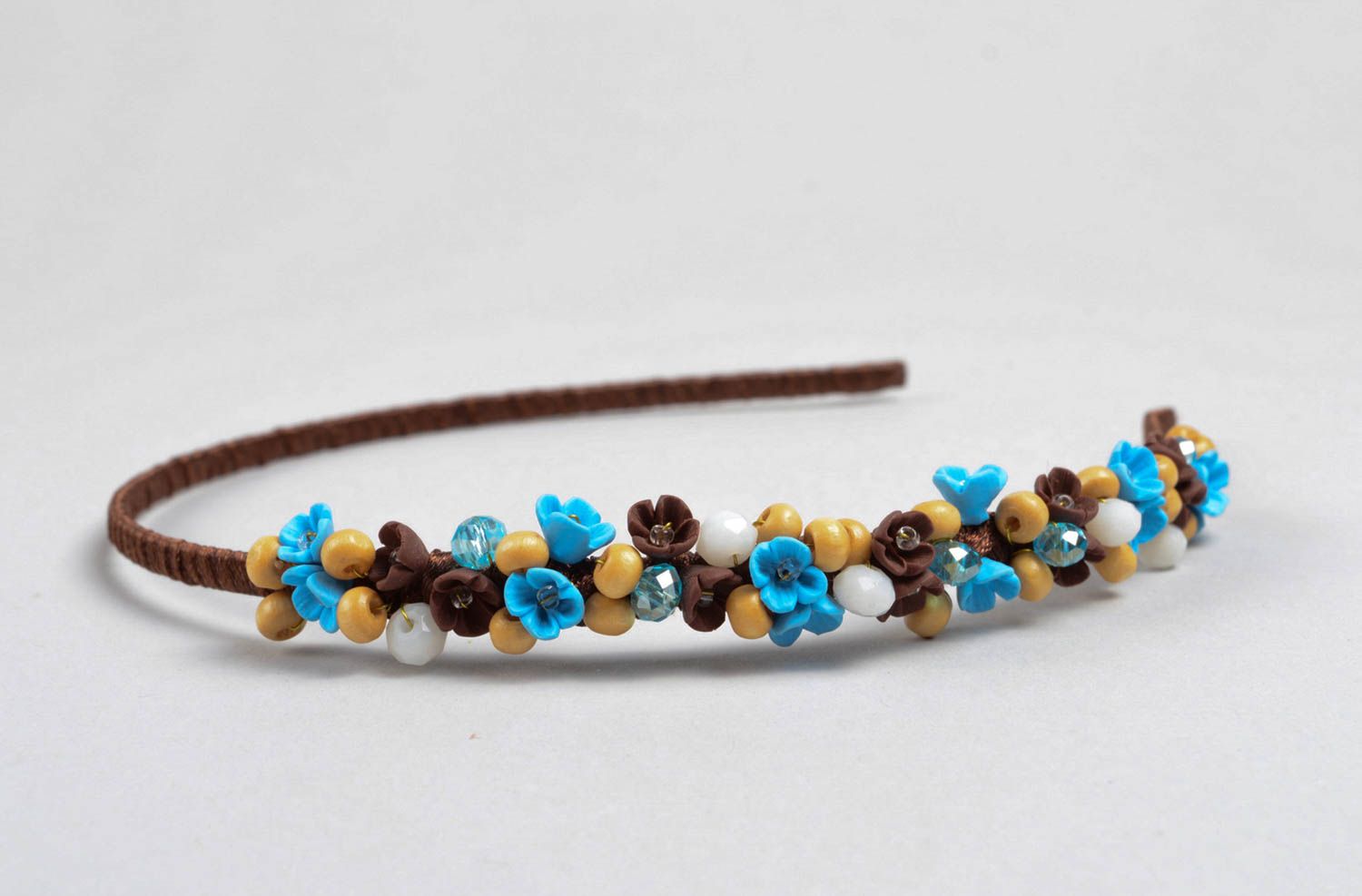 Handmade hairband with flowers hair accessories women accessories gift for girls photo 4