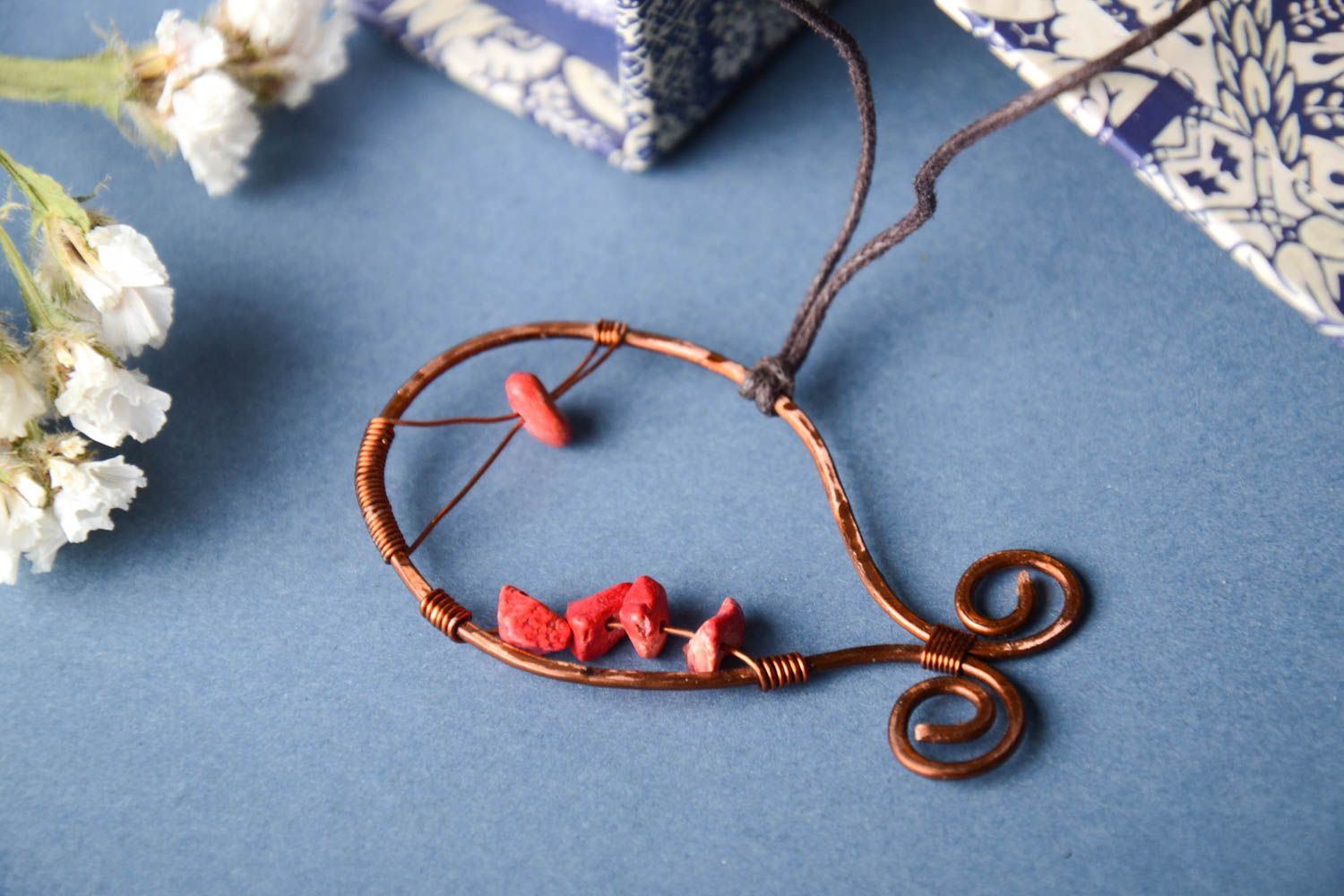 Handmade stylish pendant designer unusual accessories metal fish present photo 1