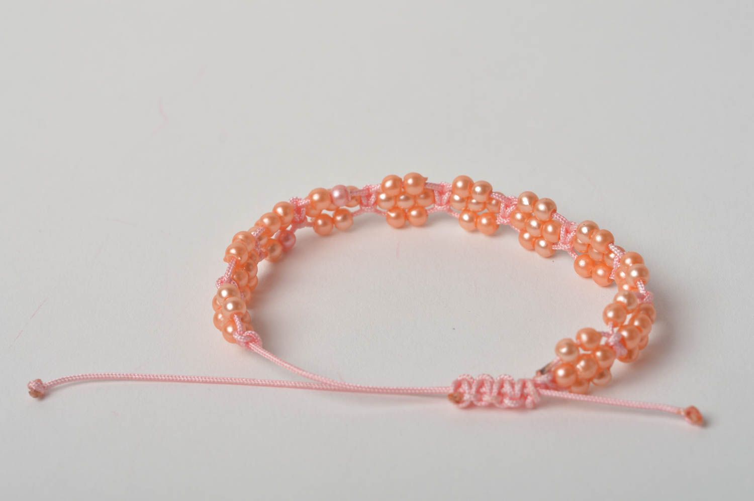 Браслет ручной работы браслет из шнурков плетеный браслет детский розовый фото 4