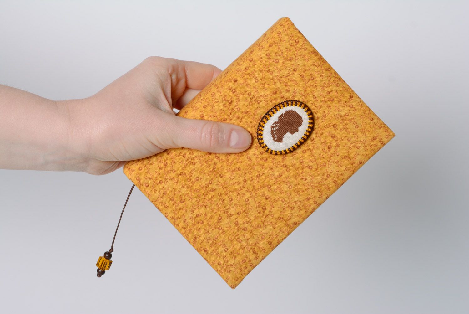 Handmade designer fabric cover notebook with beautiful bookmark photo 3